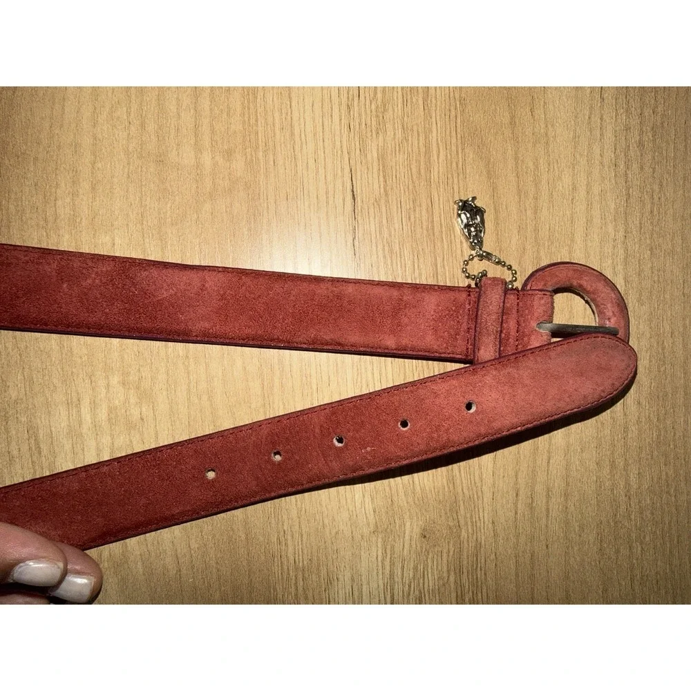 Hush Puppies Red Genuine Leather Belt - Dog Charm -‎ Women's Size XL